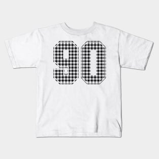 Plaid Number - 90 - Dark Kids T-Shirt